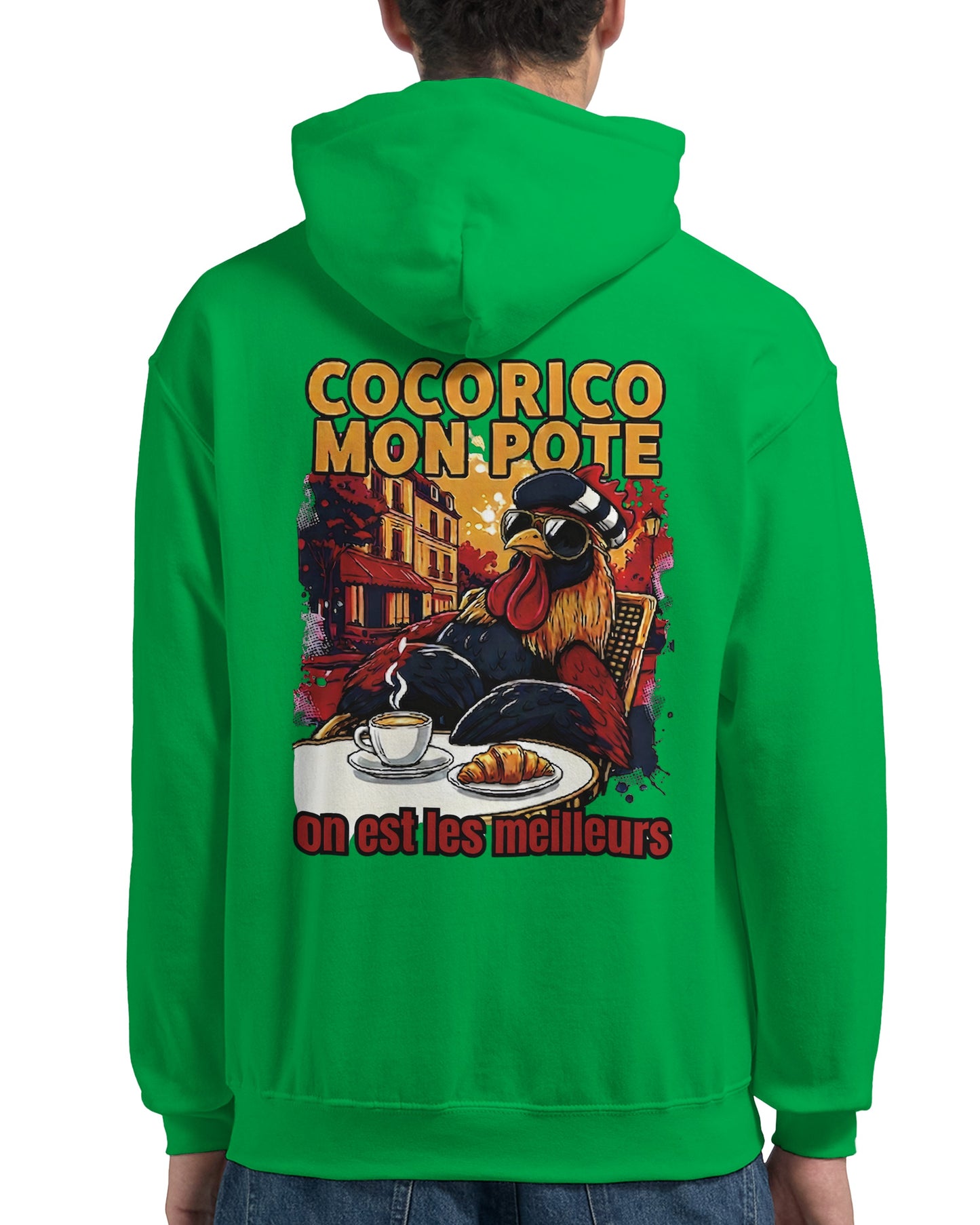 Herren-Kapuzenpullover „Cocorico, wir sind die Besten“ klassisch | Gildan® 18500