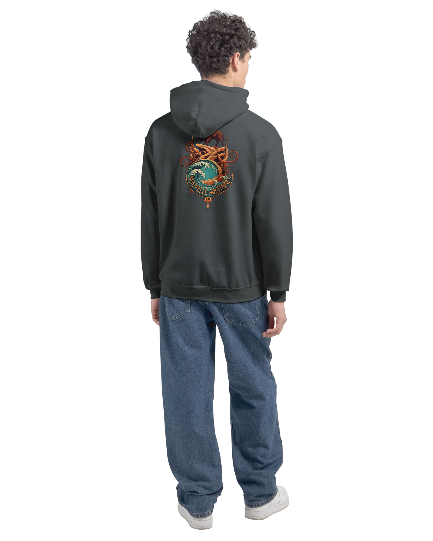 Gildan SF500 Adult New Aquitaine Medium Fleece Hoodie