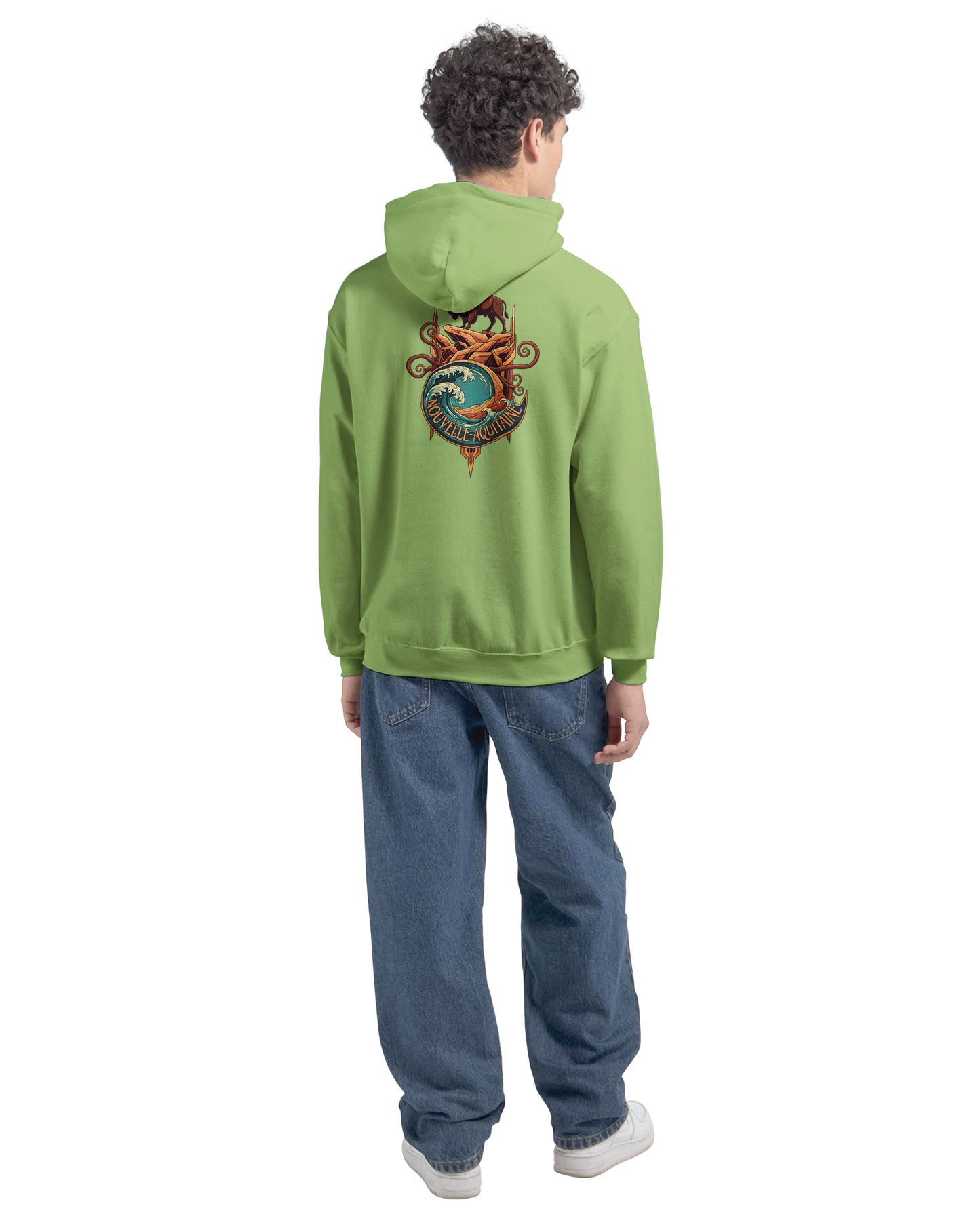 Gildan SF500 Adult New Aquitaine Medium Fleece Hoodie