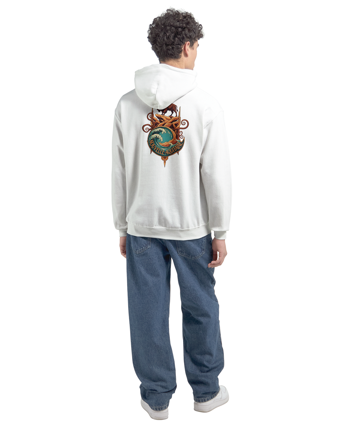 Gildan SF500 Adult New Aquitaine Medium Fleece Hoodie