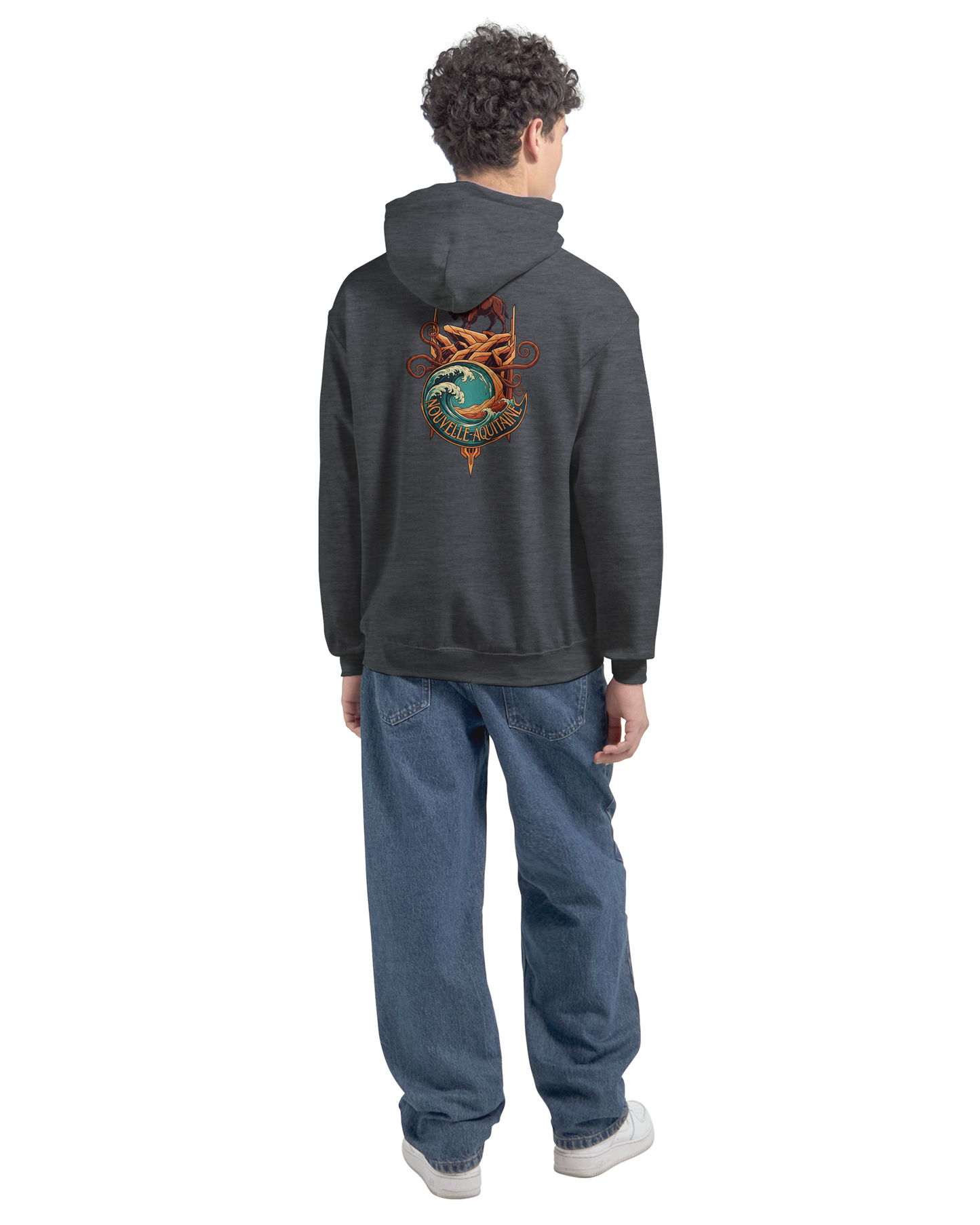 Gildan SF500 Adult New Aquitaine Medium Fleece Hoodie