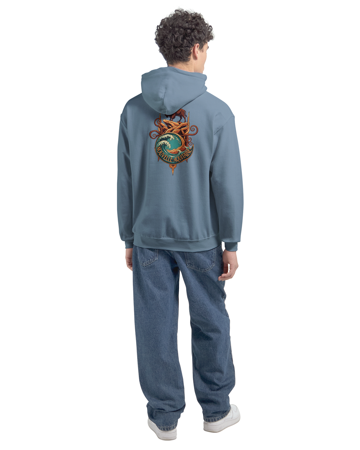 Gildan SF500 Adult New Aquitaine Medium Fleece Hoodie