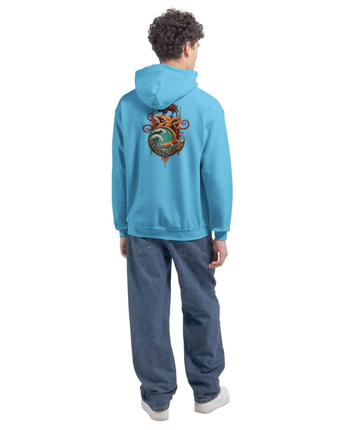 Gildan SF500 Adult New Aquitaine Medium Fleece Hoodie