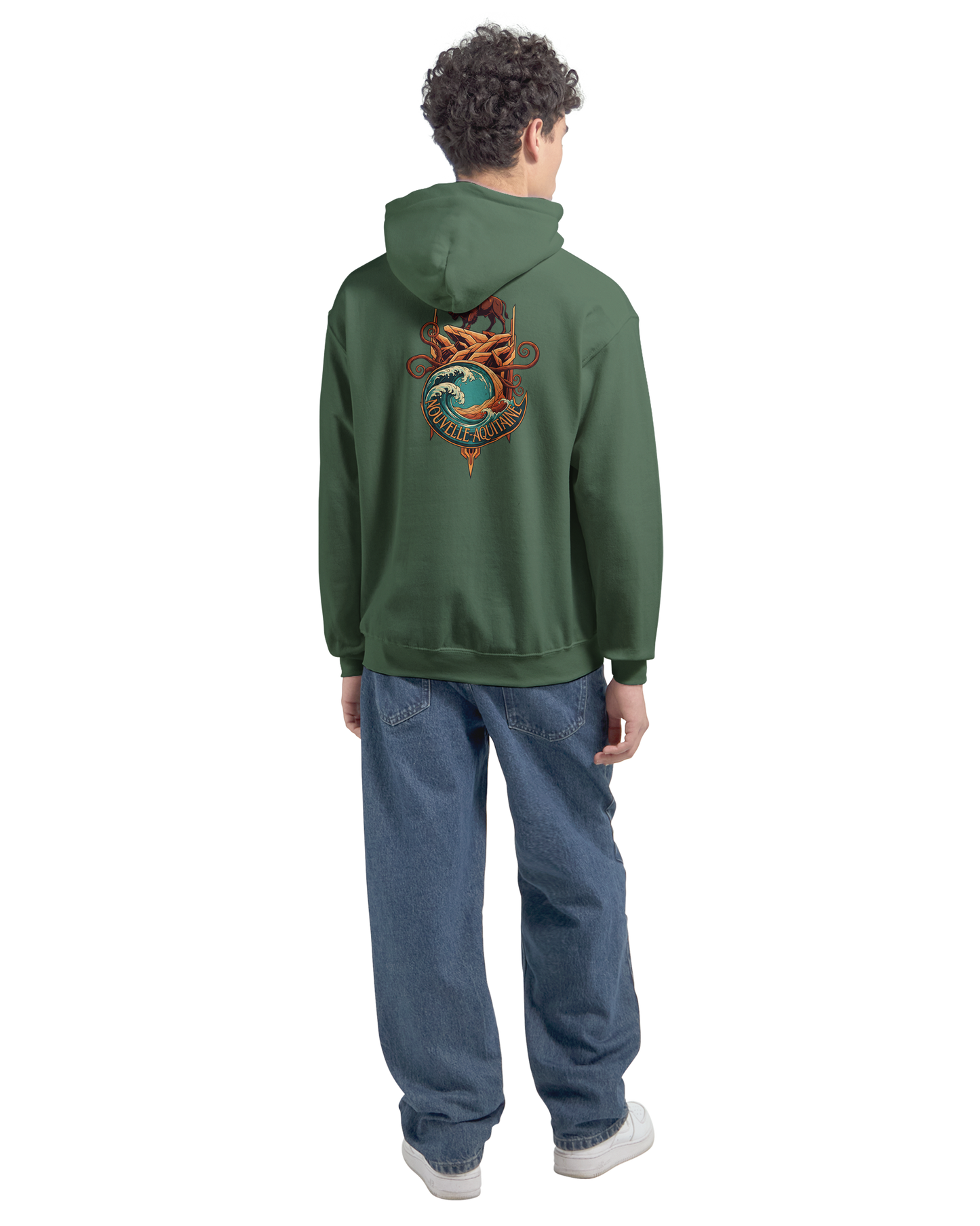 Gildan SF500 Adult New Aquitaine Medium Fleece Hoodie
