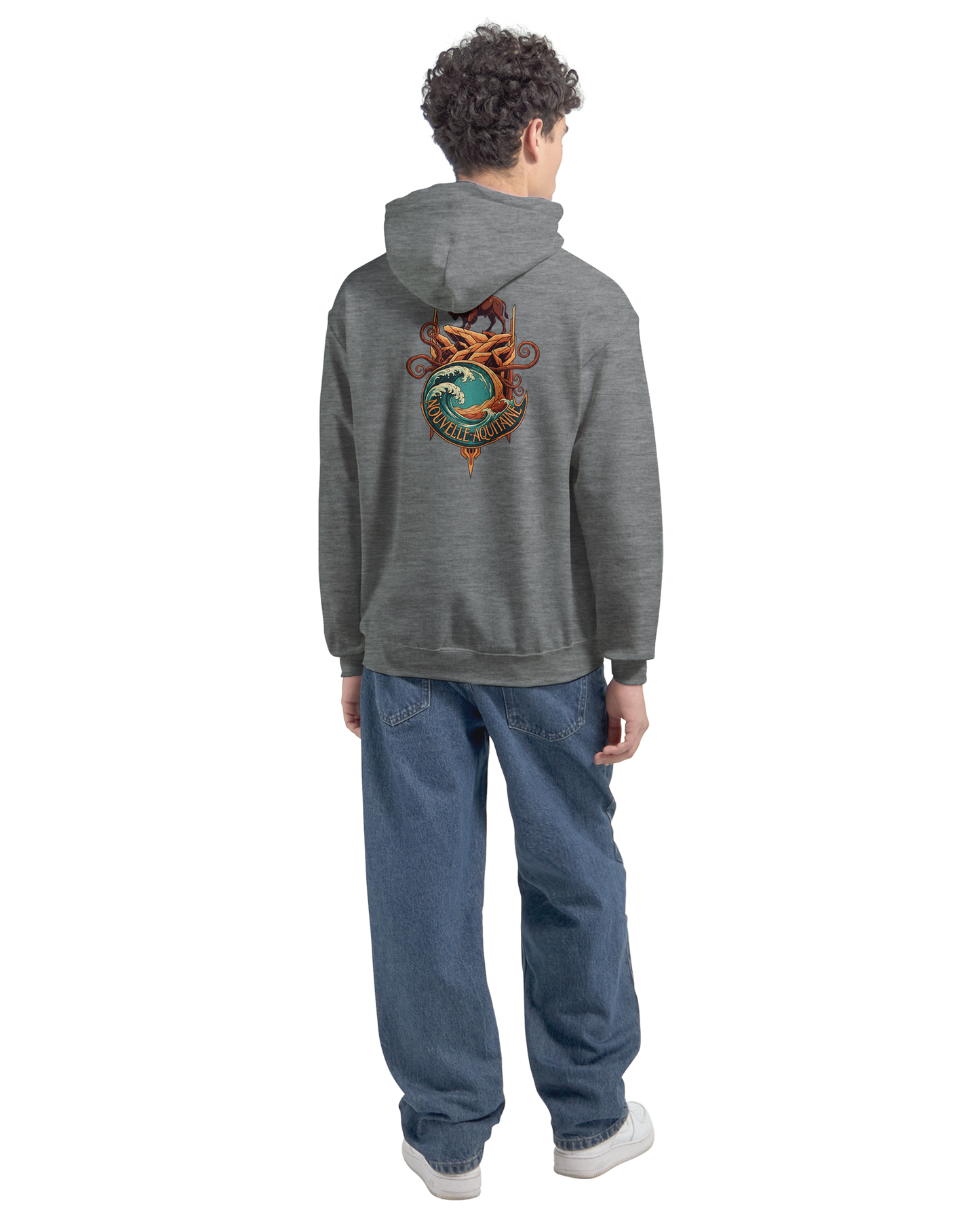 Gildan SF500 Adult New Aquitaine Medium Fleece Hoodie