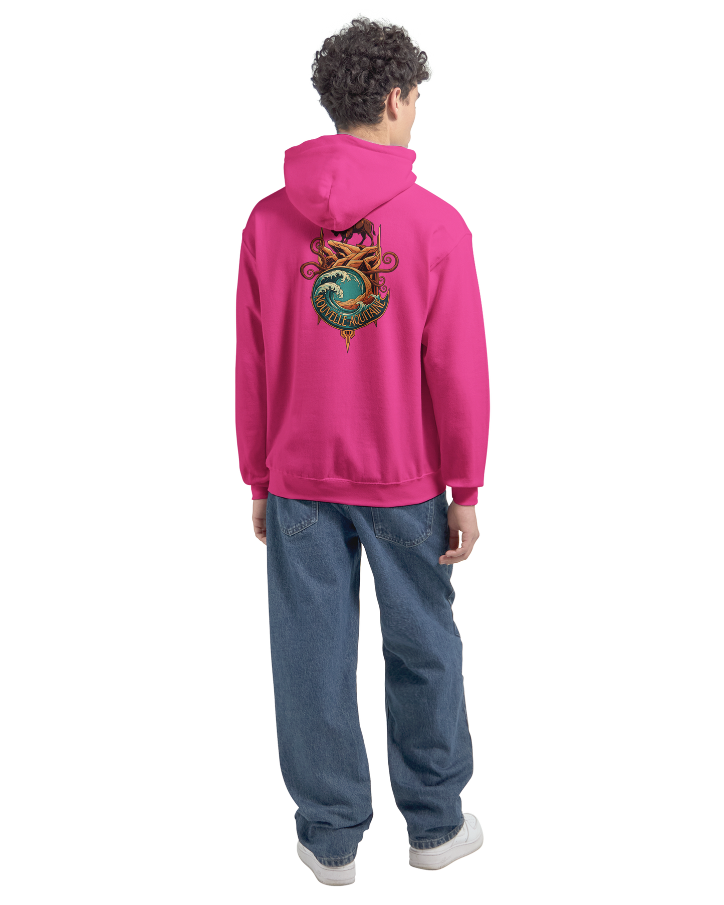 Gildan SF500 Adult New Aquitaine Medium Fleece Hoodie