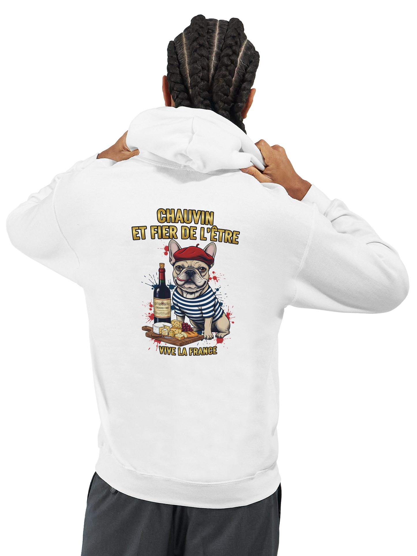 Klassischer französischer Hoodie "Chauvinistisch und stolz darauf, ein Mann zu sein" | Gildan® 18500
