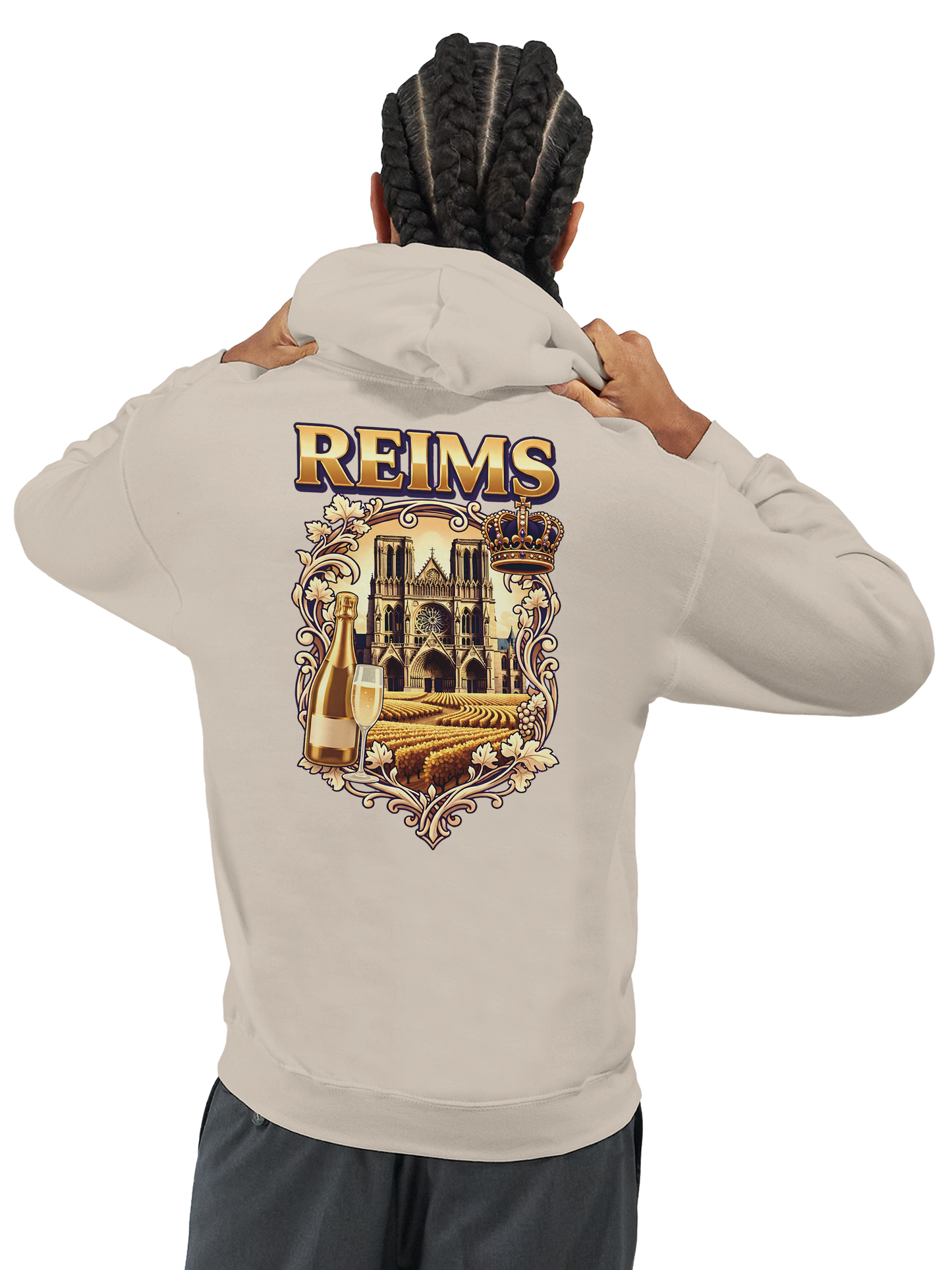 Sweat à capuche Reims – Hoodie unisexe classique style ville de France