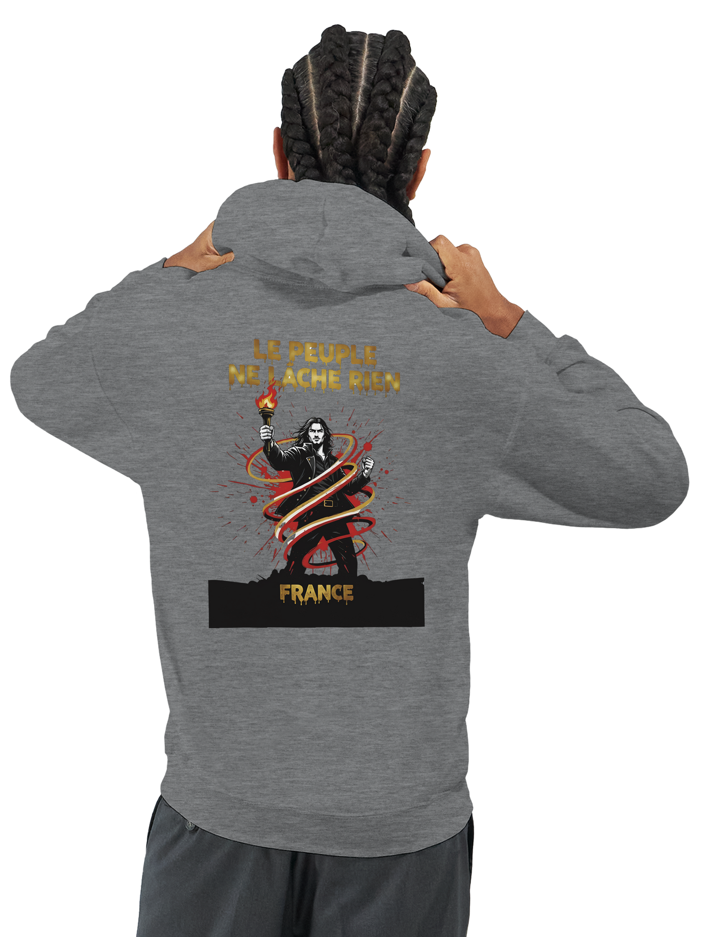"The people don't give up" hoodie - classic French style for men | Gildan® 18500
