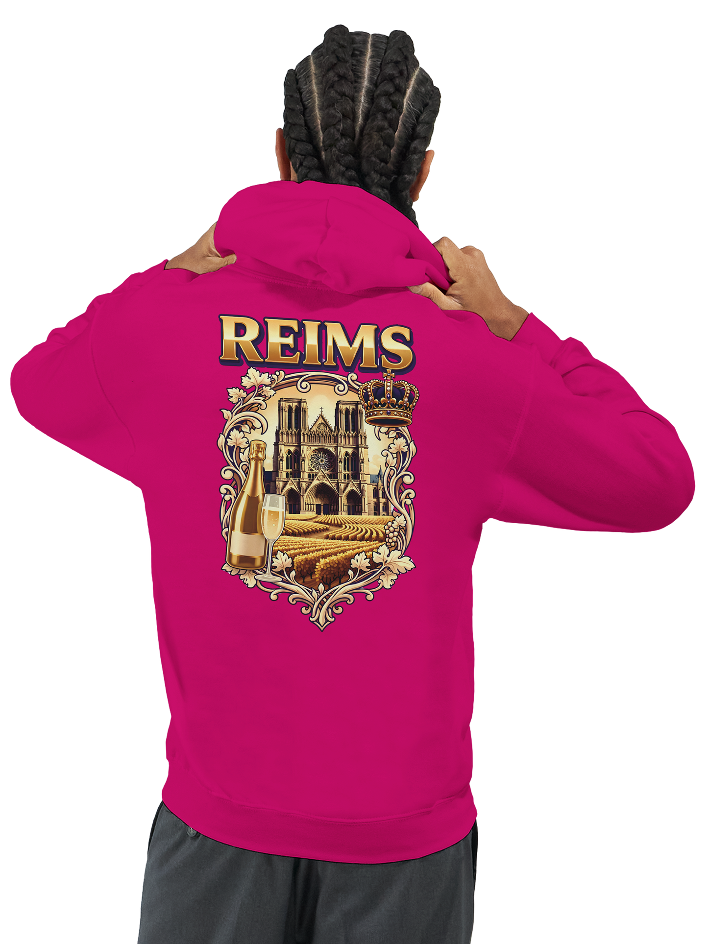 Sweat à capuche Reims – Hoodie unisexe classique style ville de France