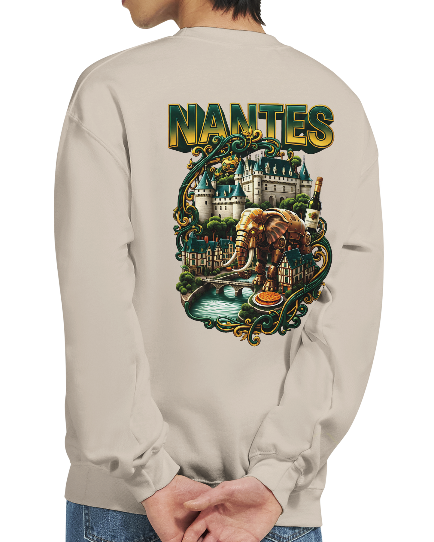 Unisex-Sweatshirt Nantes Stadt Frankreich klassisch Rundhals | Gildan® 18000