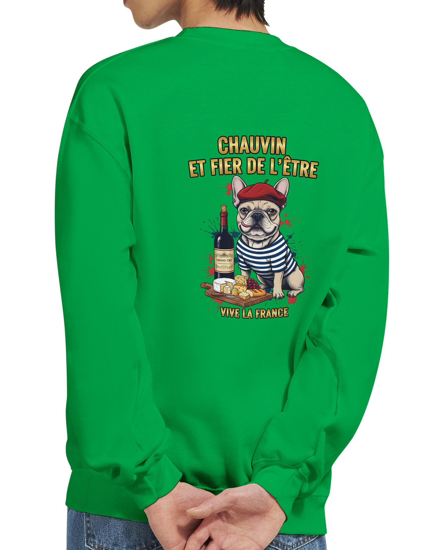 Sweatshirt „Chauvin und stolz darauf zu sein“ im klassischen französischen Rundhals-Stil | Gildan® 18000
