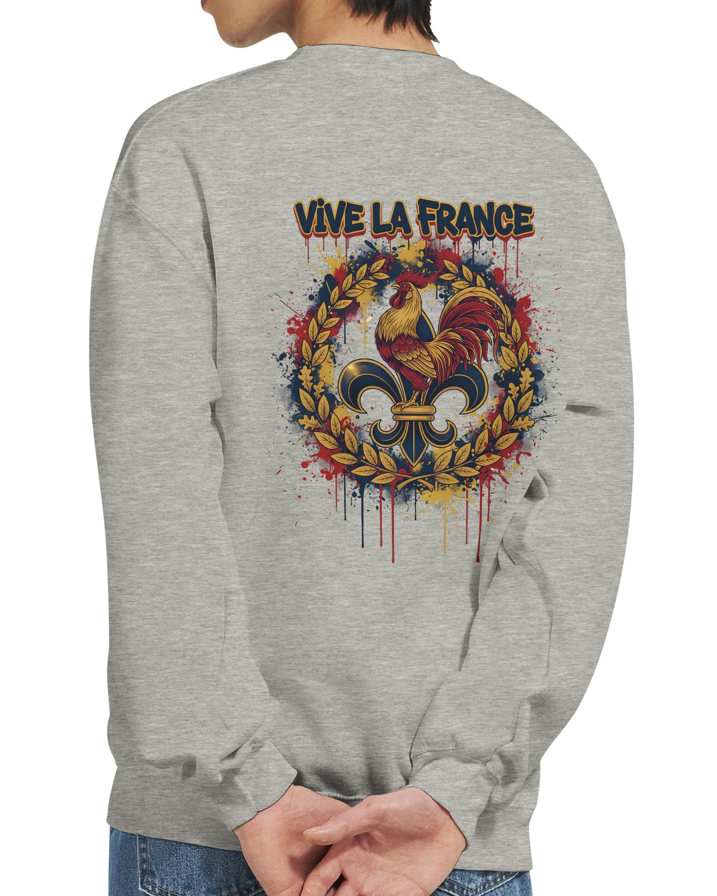 Sweat-shirt Vive la France pour Homme – Sweat à Capuche en Coton Premium