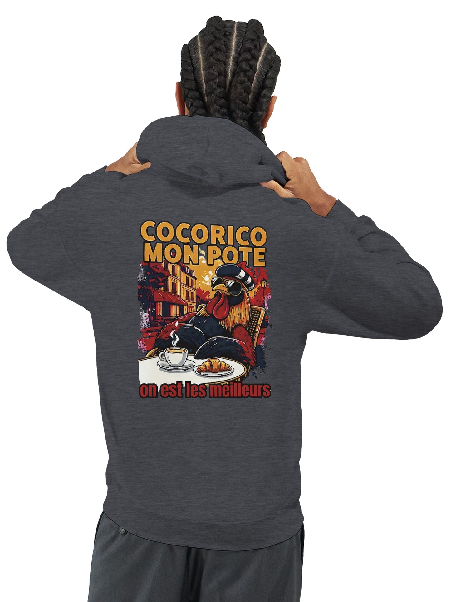 Herren-Kapuzenpullover „Cocorico, wir sind die Besten“ klassisch | Gildan® 18500