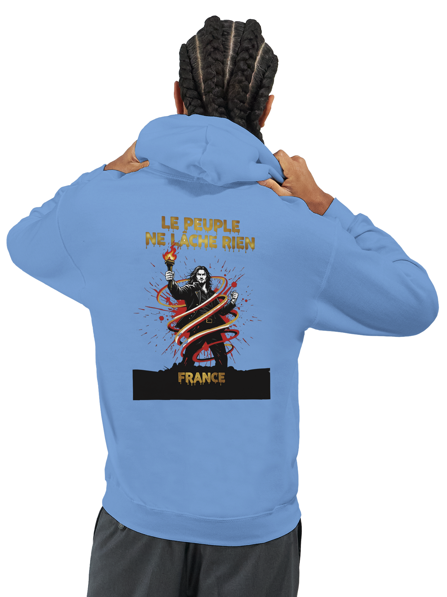 "The people don't give up" hoodie - classic French style for men | Gildan® 18500