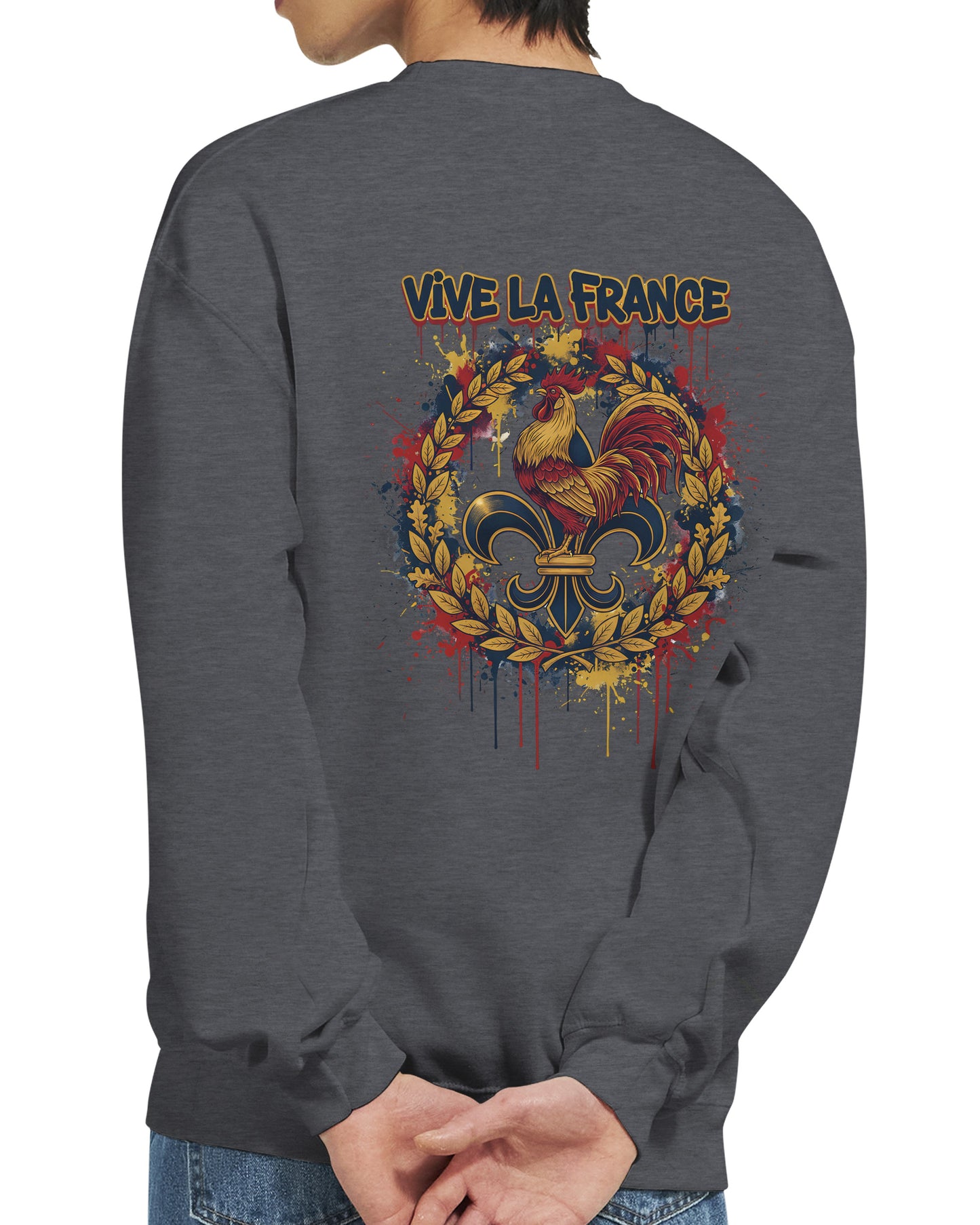 Sweat-shirt Vive la France pour Homme – Sweat à Capuche en Coton Premium