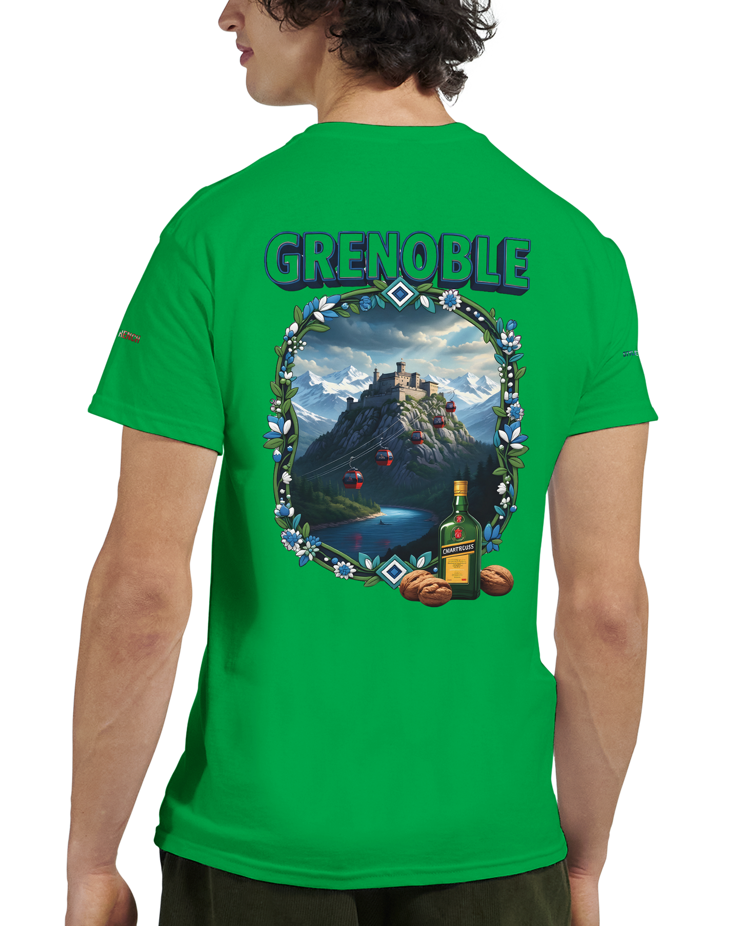 Unisex-T-Shirt Grenoble Stadt in Frankreich dick Rundhals | Gildan® 5000