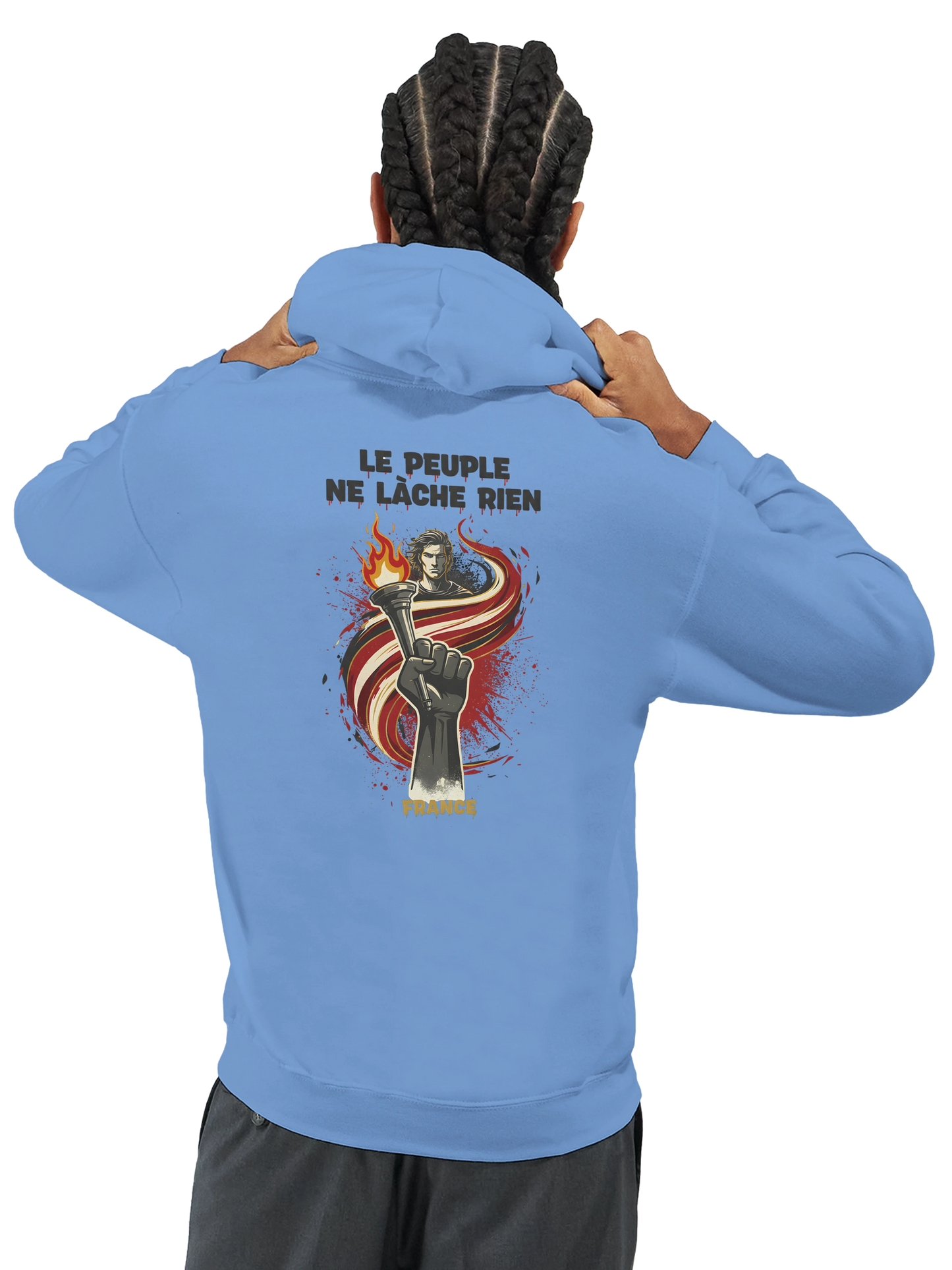 "The people don't give up" hoodie - classic French style for men | Gildan® 18500