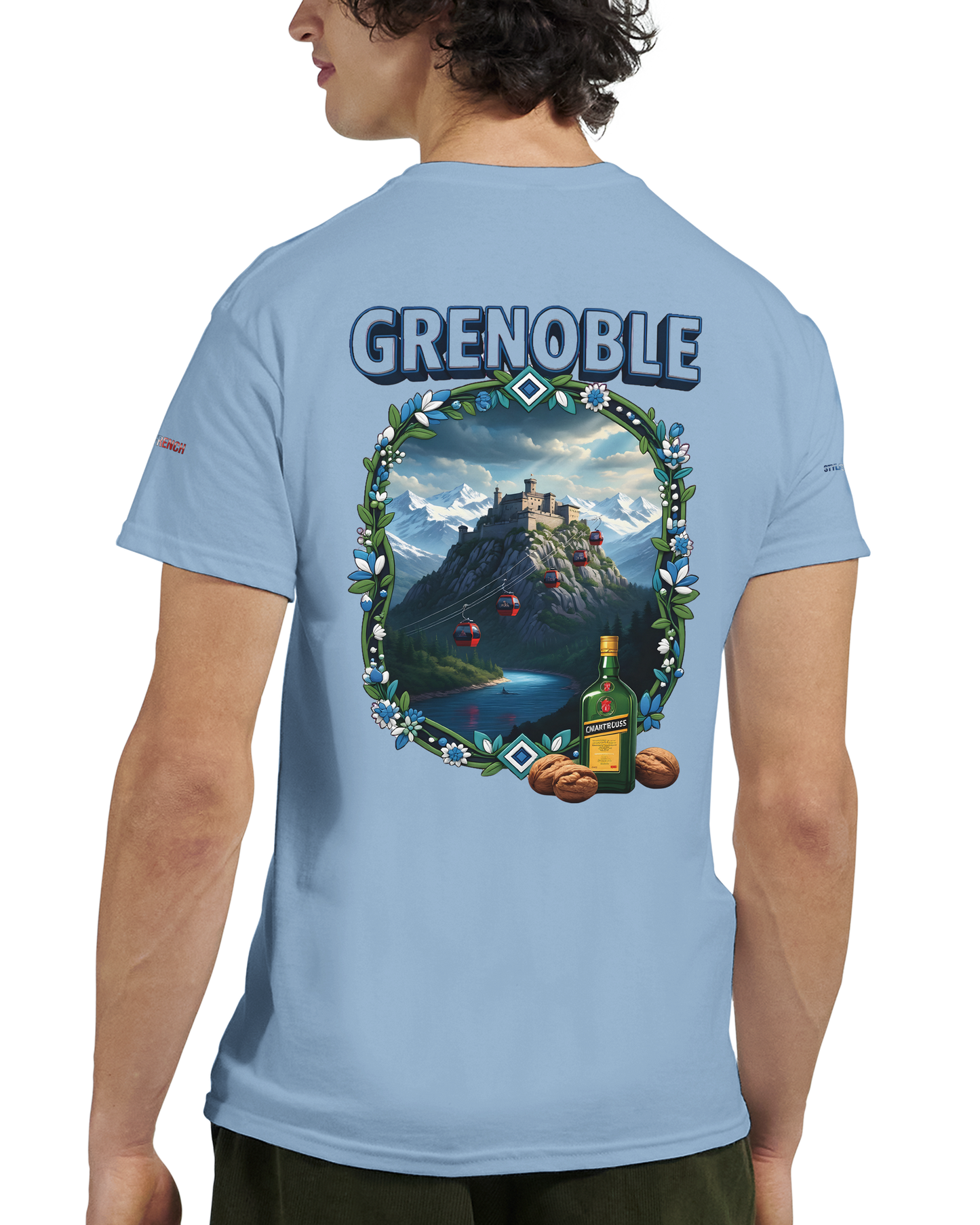 Unisex-T-Shirt Grenoble Stadt in Frankreich dick Rundhals | Gildan® 5000