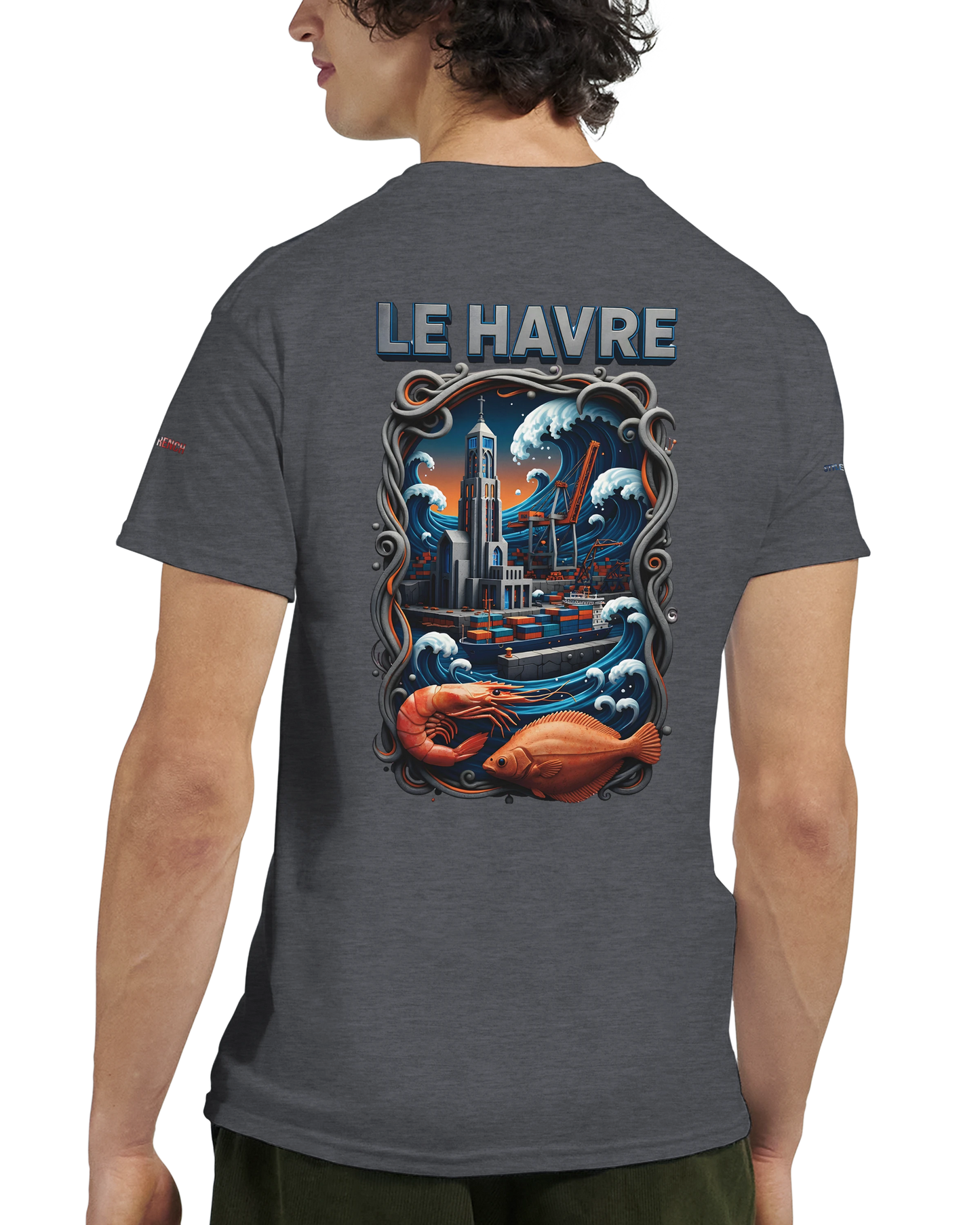 Unisex-T-Shirt Le Havre Stadt in Frankreich dick Rundhals | Gildan® 5000