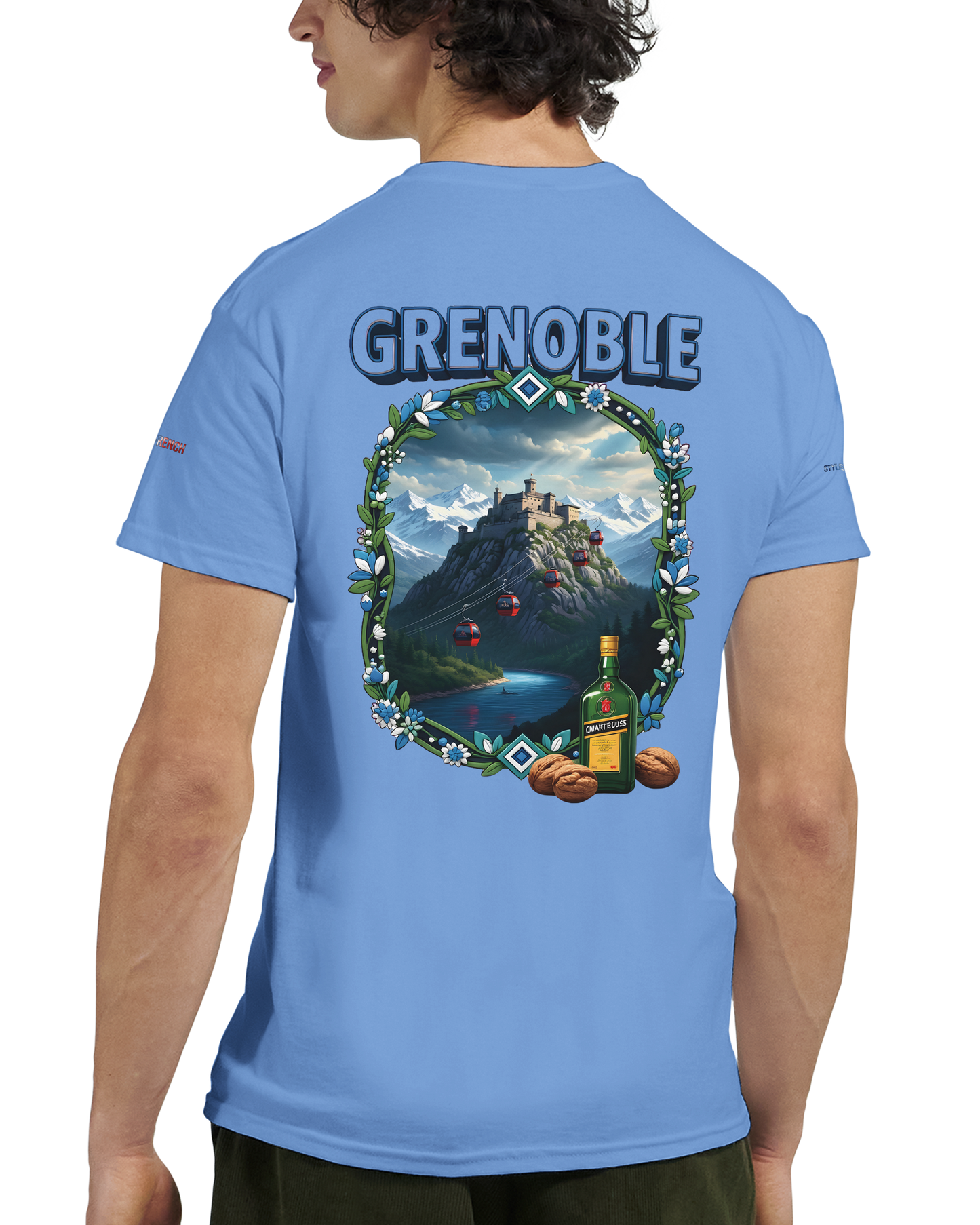 Unisex-T-Shirt Grenoble Stadt in Frankreich dick Rundhals | Gildan® 5000
