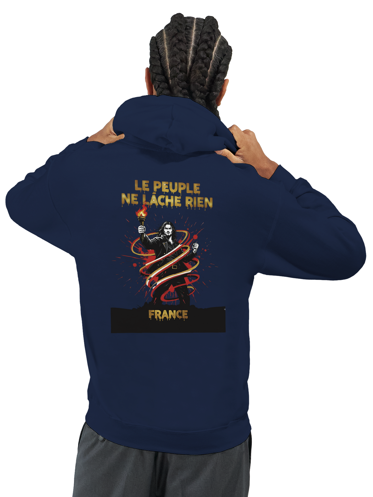 "The people don't give up" hoodie - classic French style for men | Gildan® 18500