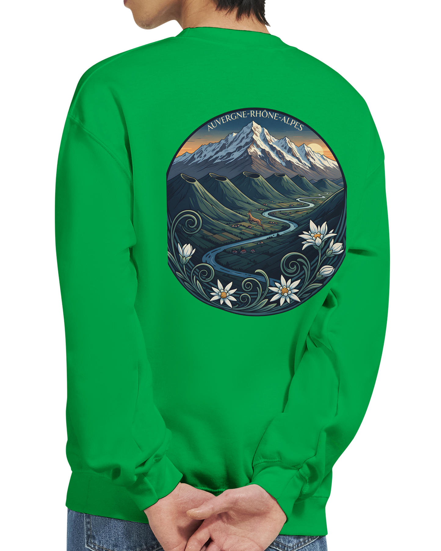 Unisex-Sweatshirt Auvergne-Rhône-Alpes klassisch Rundhals | Gildan® 18000