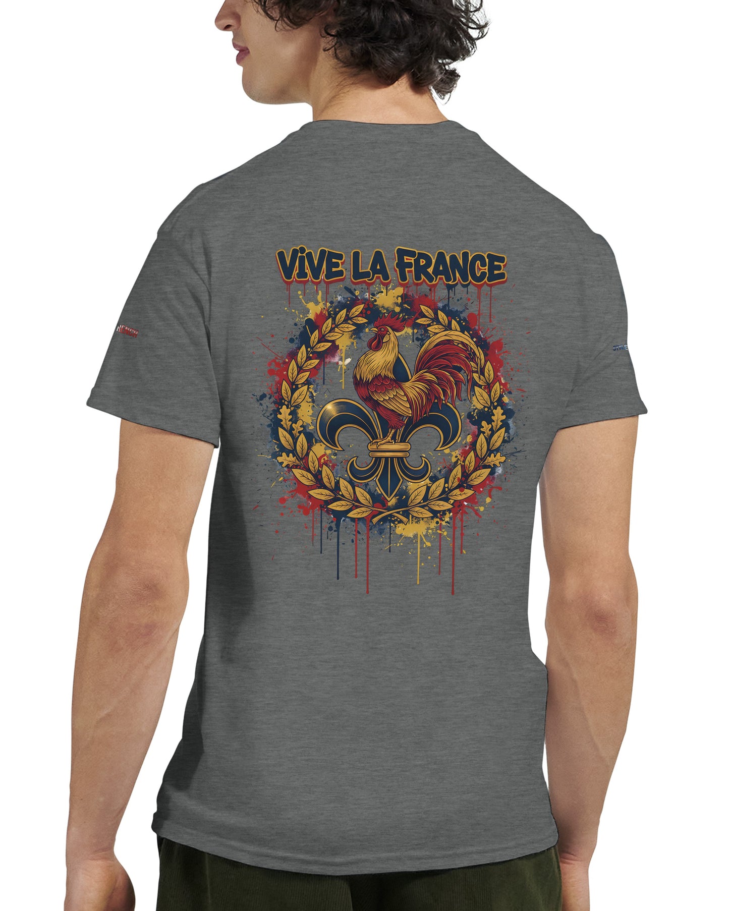 T-Shirt vive la France Herren dick Rundhals | Gildan® 5000
