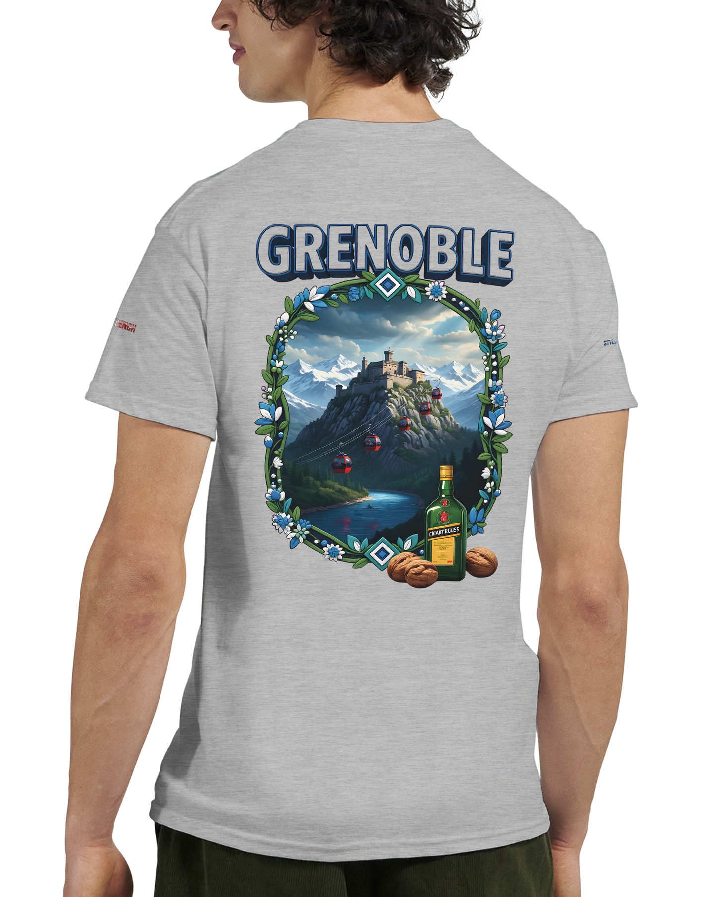 Unisex-T-Shirt Grenoble Stadt in Frankreich dick Rundhals | Gildan® 5000