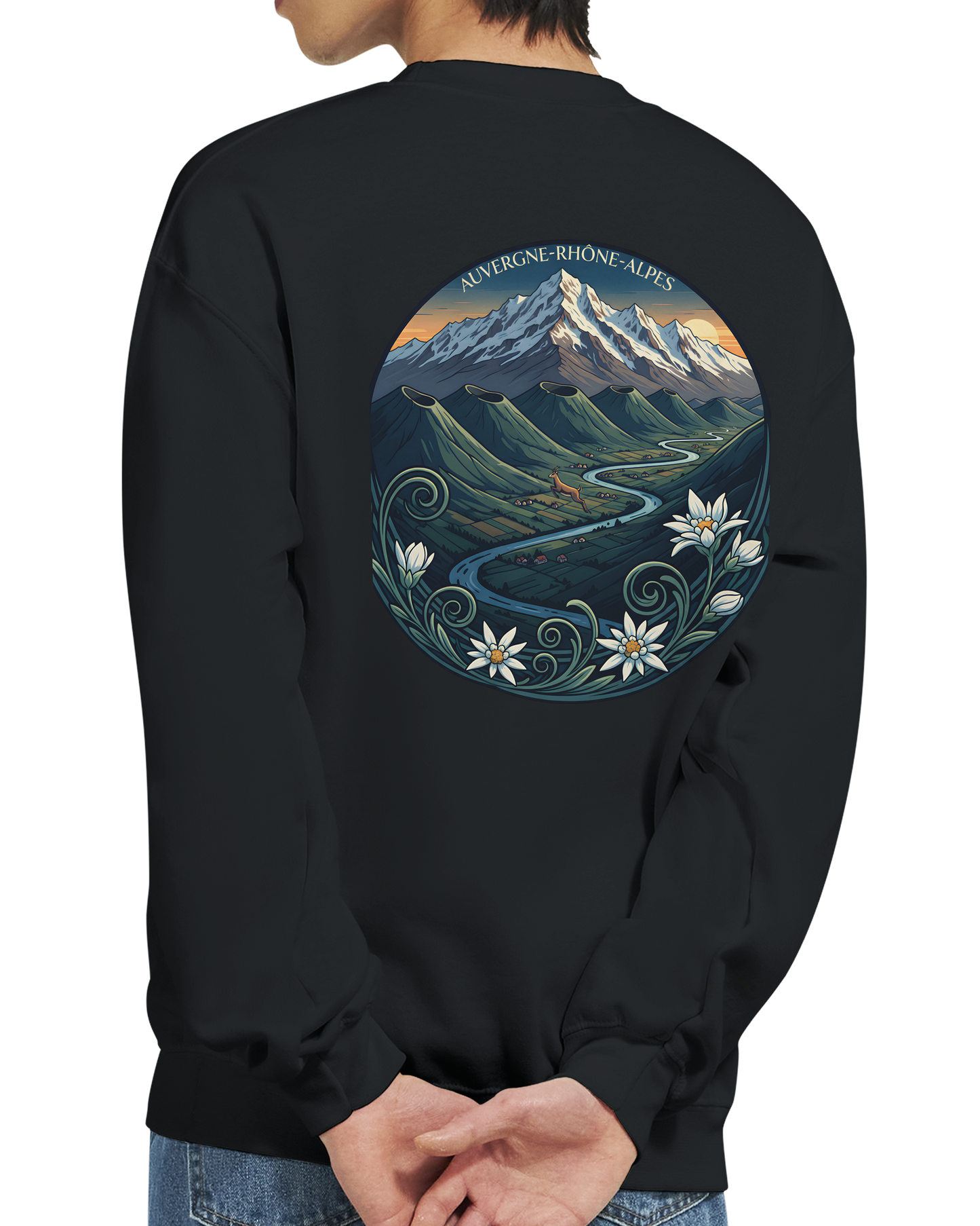 Unisex-Sweatshirt Auvergne-Rhône-Alpes klassisch Rundhals | Gildan® 18000