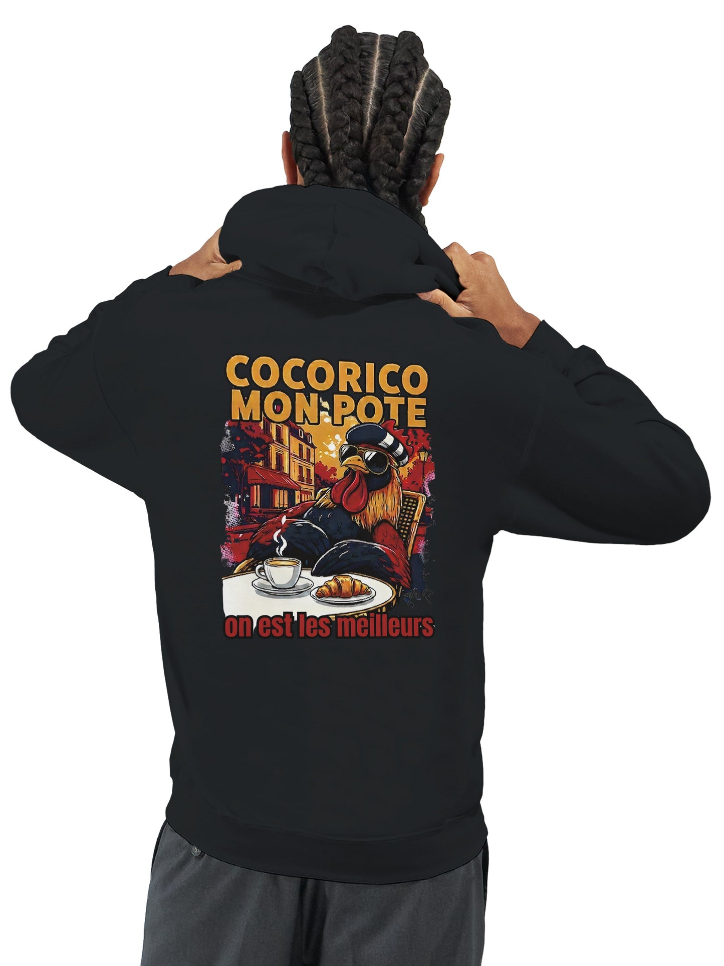 Herren-Kapuzenpullover „Cocorico, wir sind die Besten“ klassisch | Gildan® 18500