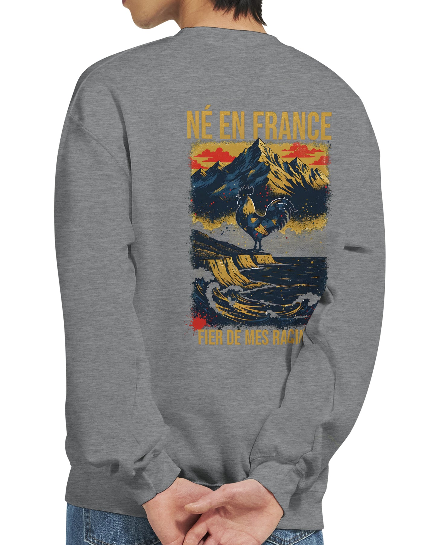 Sweat-shirt Homme Né en France - Confort Premium et Coupe Classique