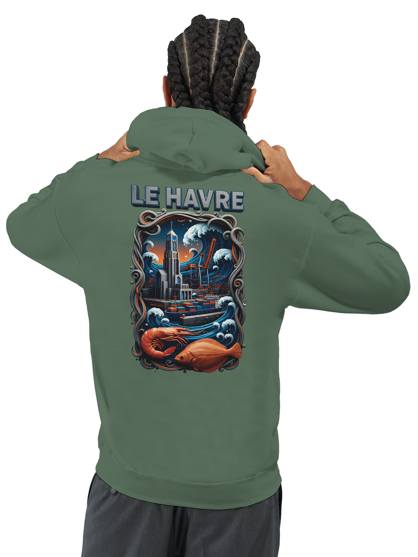 Sweat à capuche unisexe Le Havre