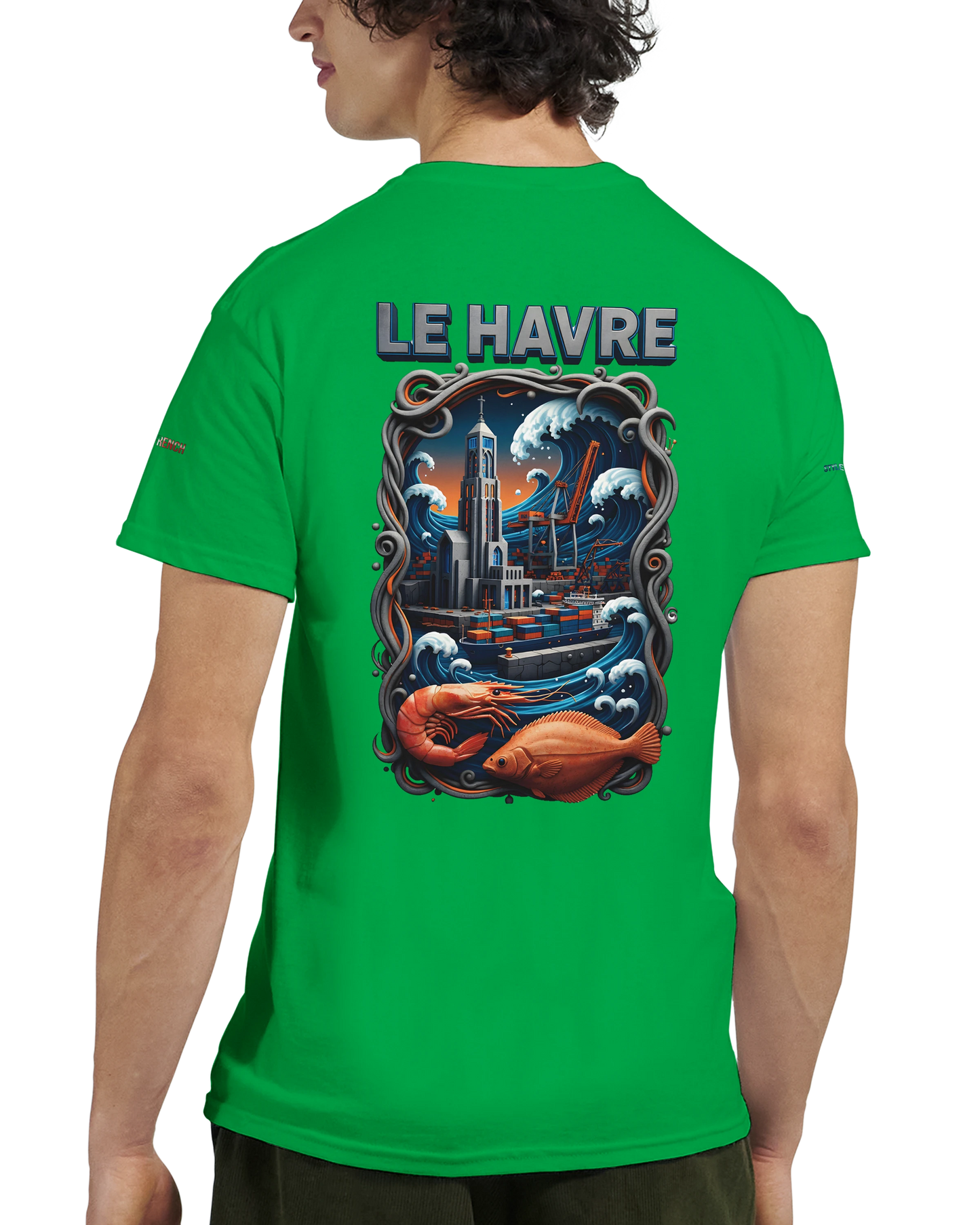 Unisex-T-Shirt Le Havre Stadt in Frankreich dick Rundhals | Gildan® 5000