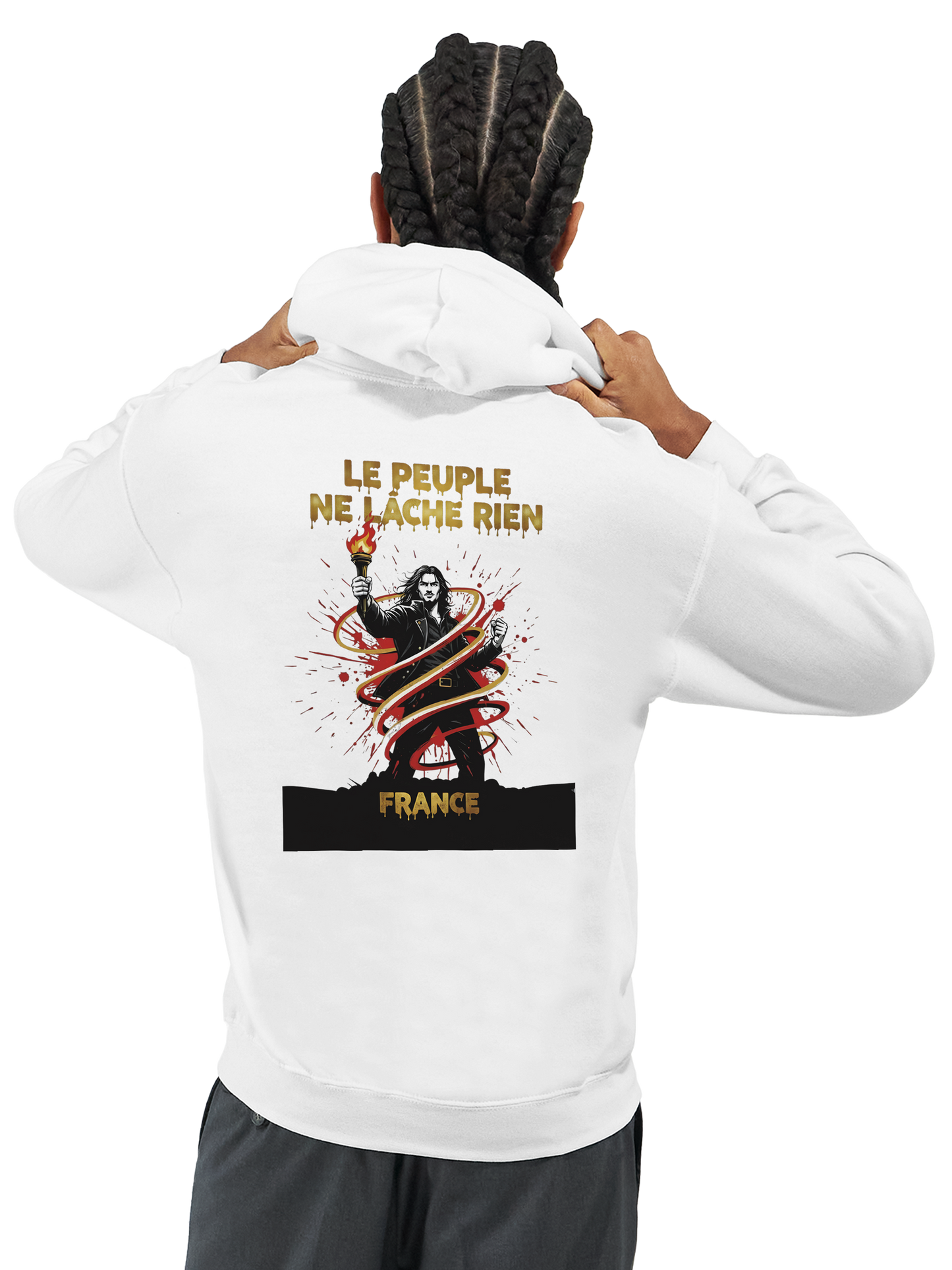 "The people don't give up" hoodie - classic French style for men | Gildan® 18500