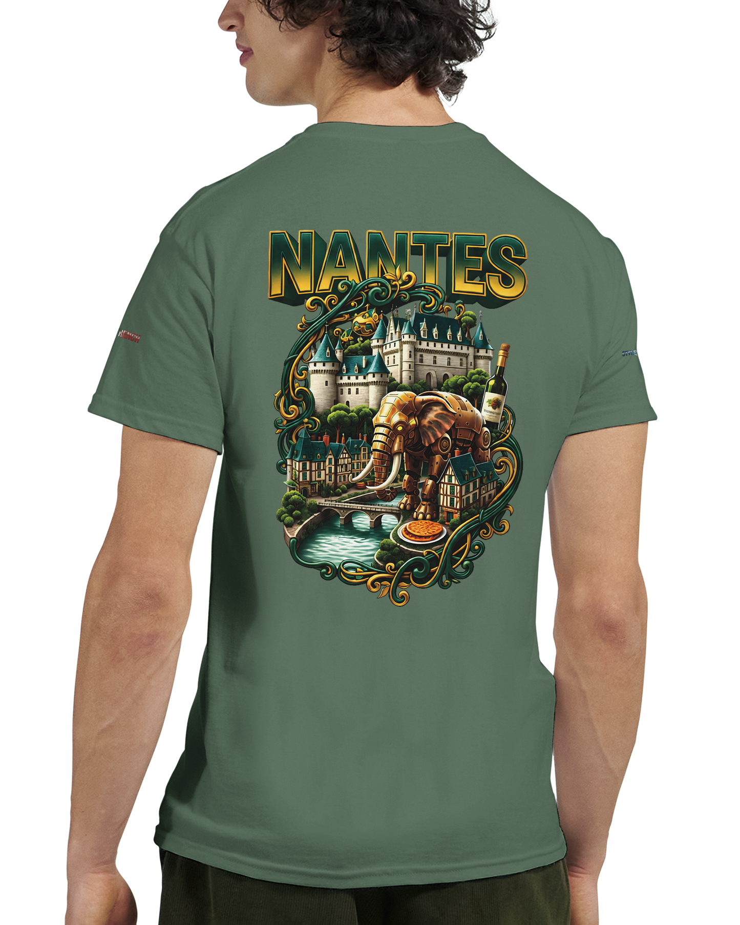 Unisex T-Shirt Nantes Stadt Frankreich | dickes Rundhals-T-Shirt | Gildan® 5000