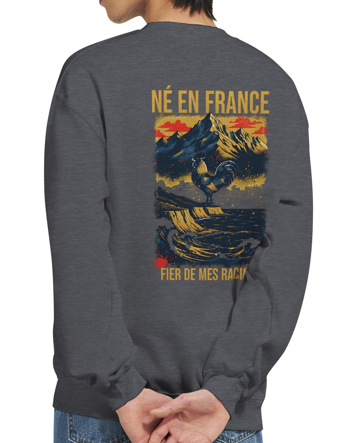 Sweat-shirt Homme Né en France - Confort Premium et Coupe Classique
