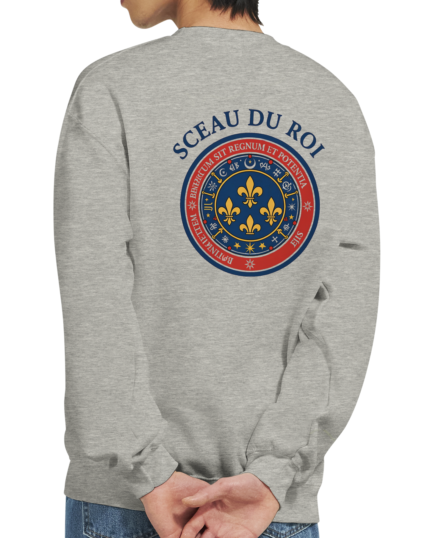 Herren-Sweatshirt Das Siegel des Königs, klassischer Rundhals | Gildan® 18000