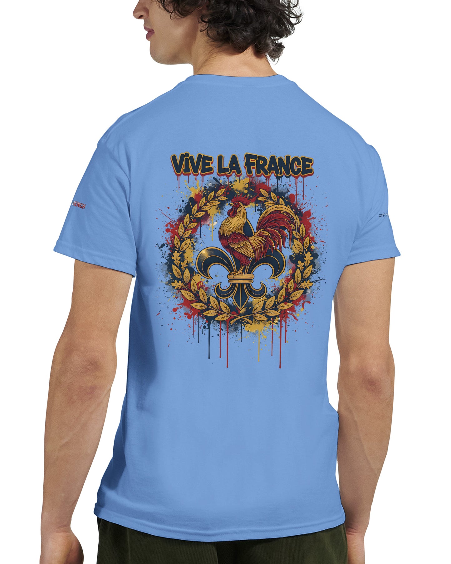 T-Shirt vive la France Herren dick Rundhals | Gildan® 5000