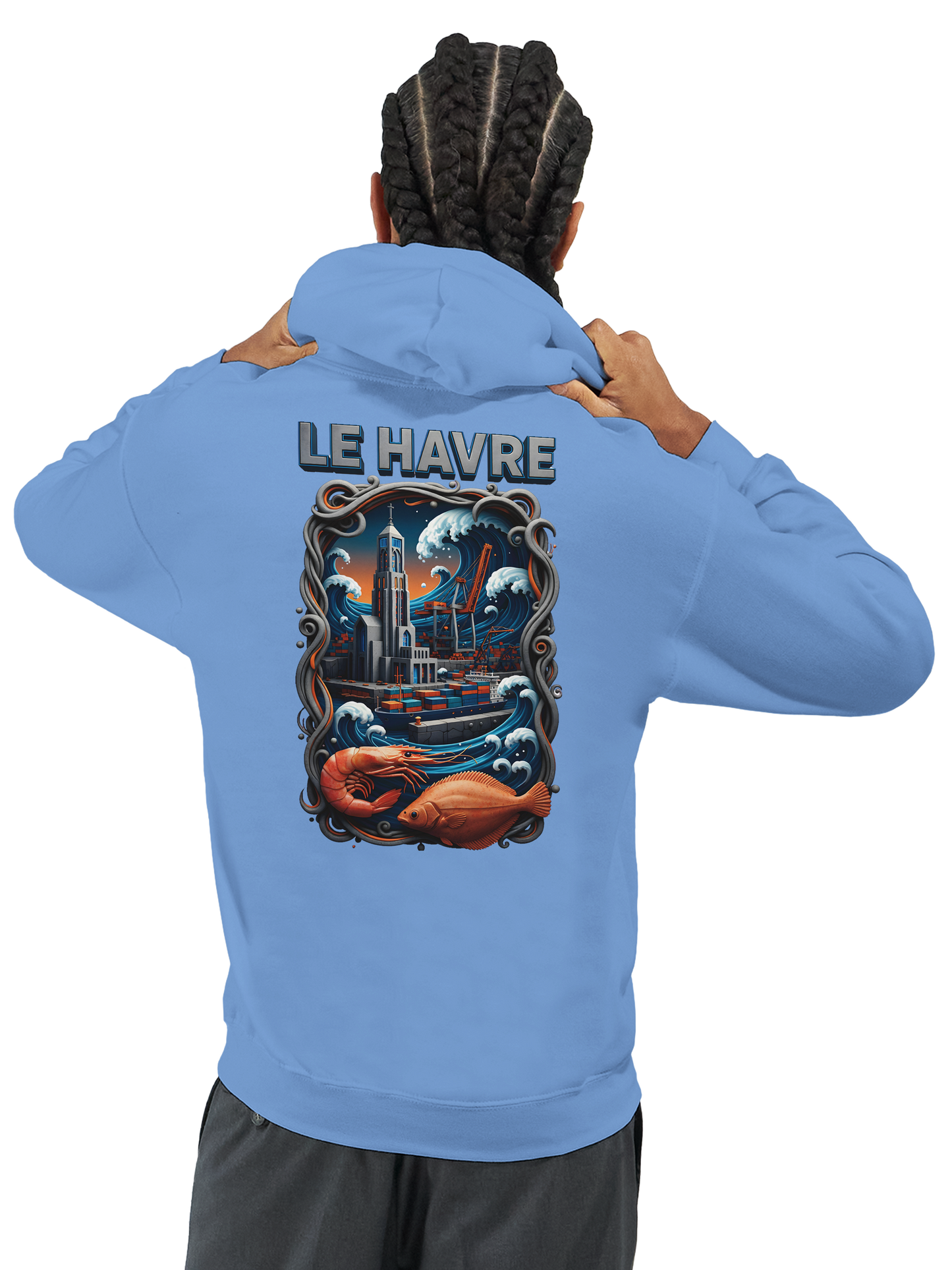 Sweat à capuche unisexe Le Havre