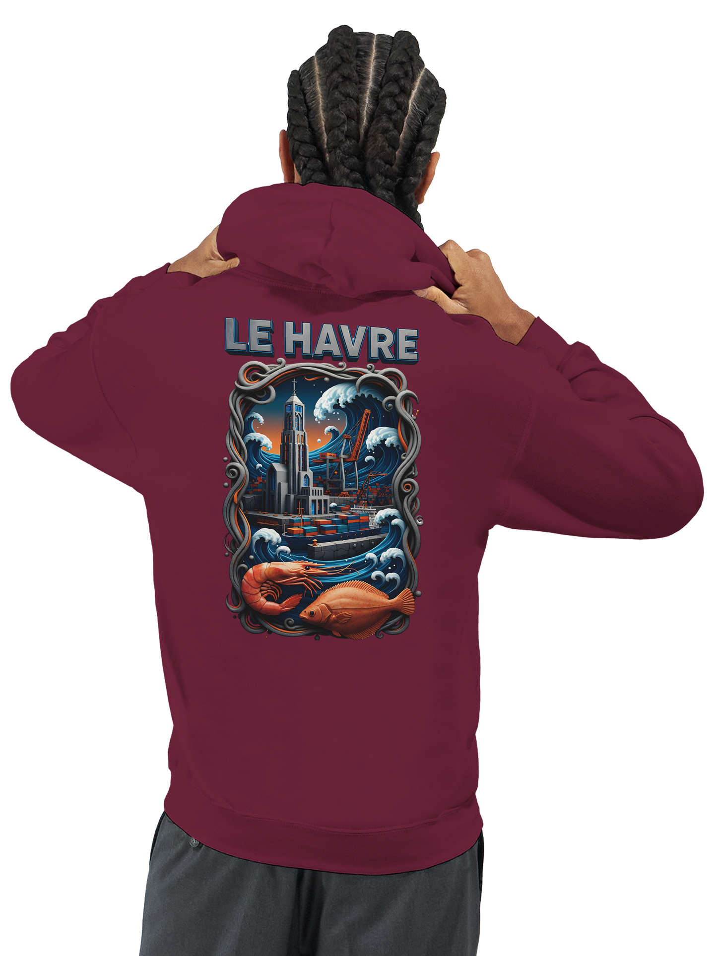 Sweat à capuche unisexe Le Havre