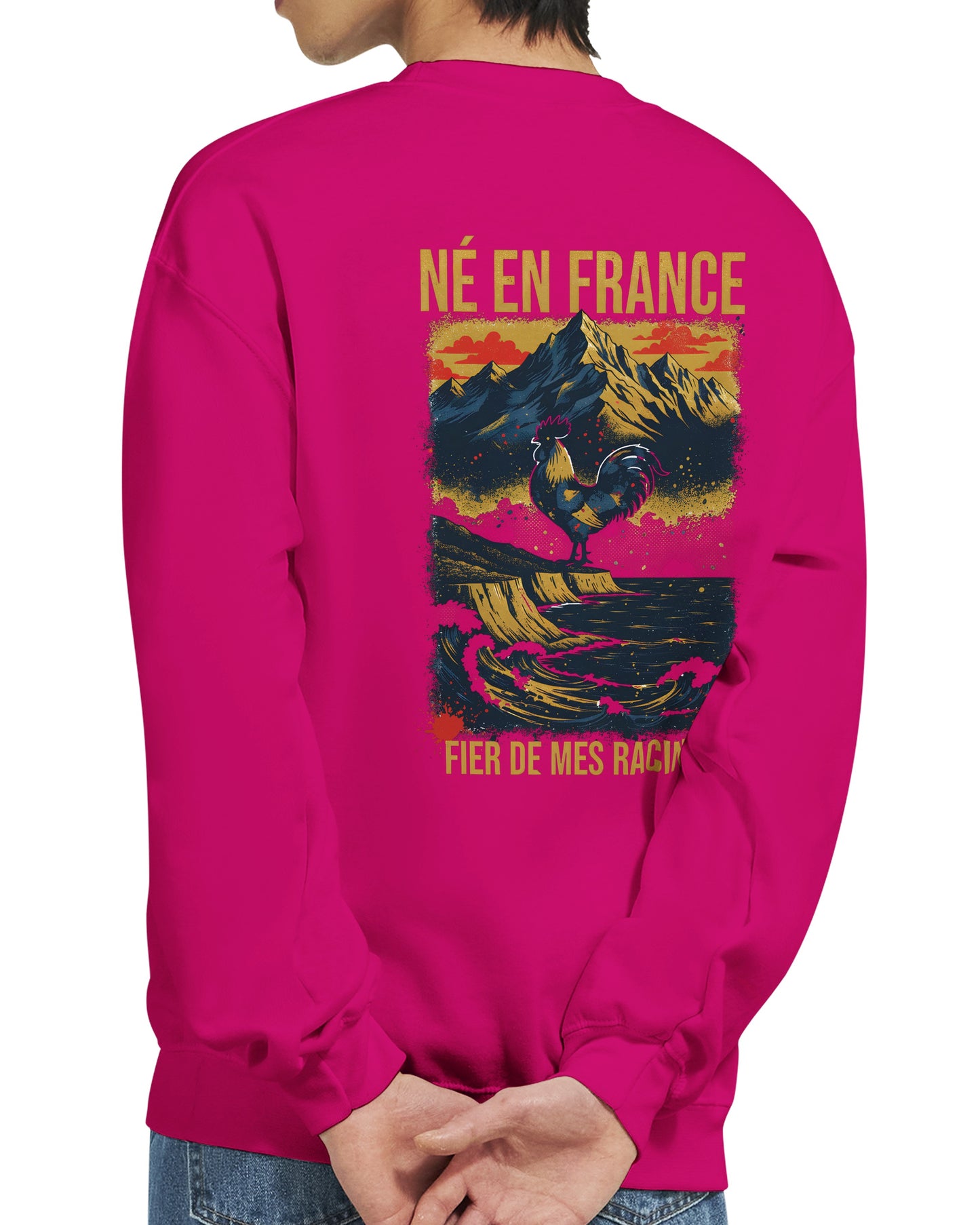 Sweat-shirt Homme Né en France - Confort Premium et Coupe Classique