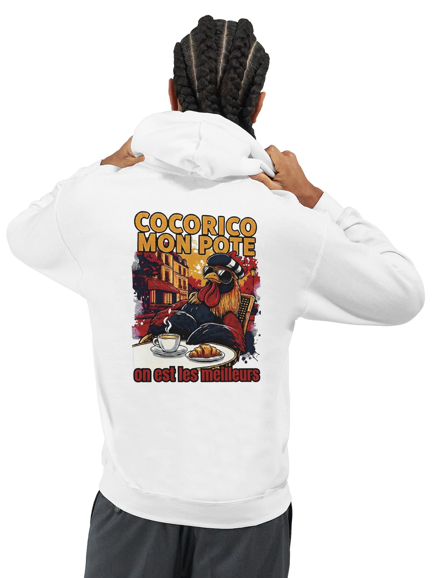Herren-Kapuzenpullover „Cocorico, wir sind die Besten“ klassisch | Gildan® 18500
