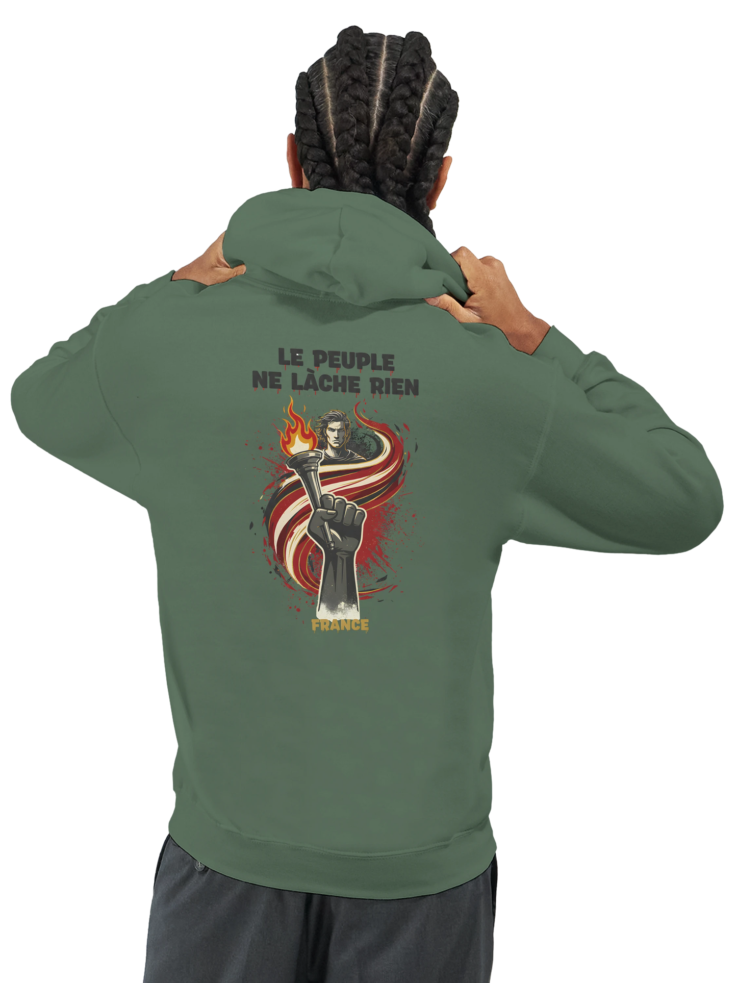 "The people don't give up" hoodie - classic French style for men | Gildan® 18500