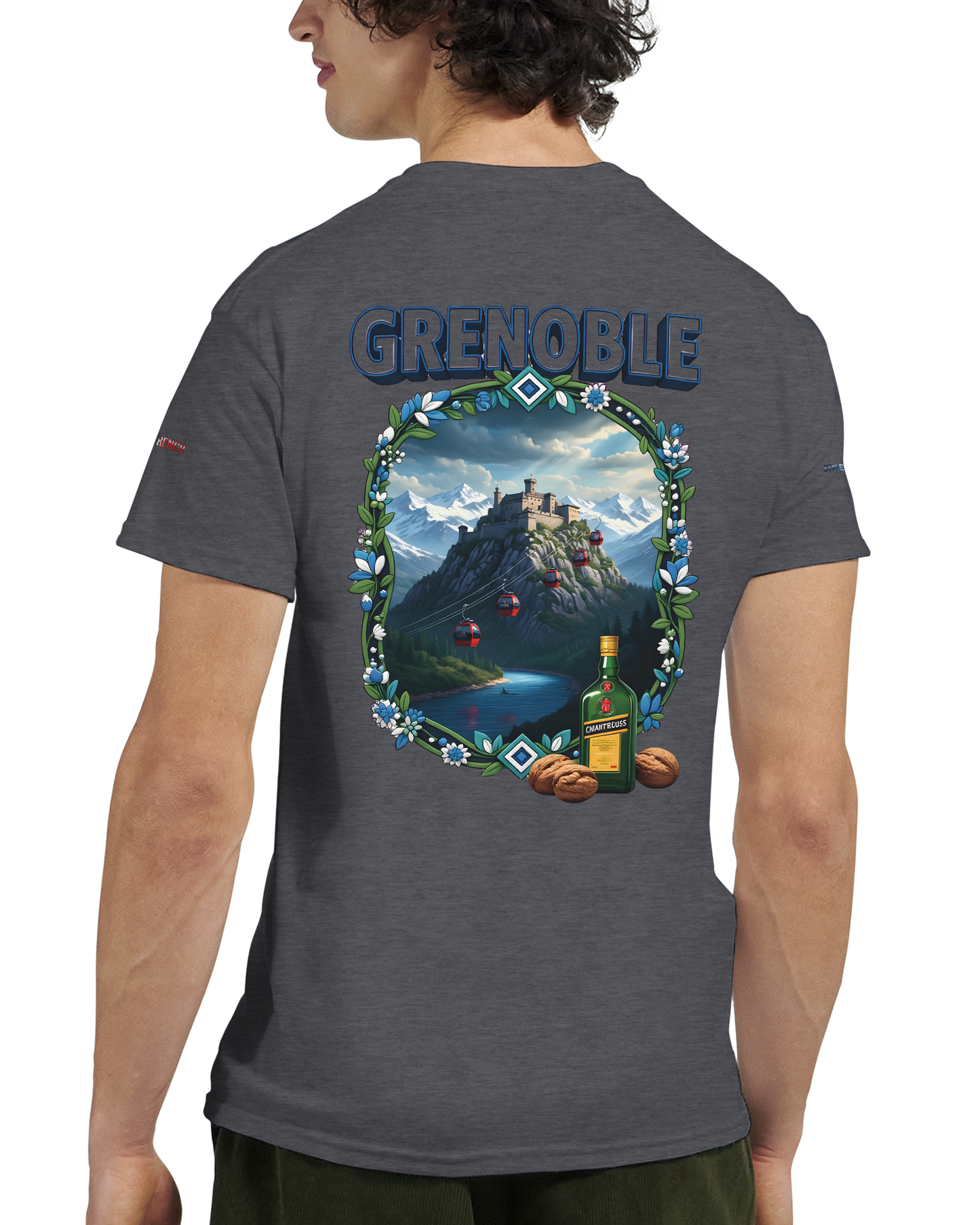 Unisex-T-Shirt Grenoble Stadt in Frankreich dick Rundhals | Gildan® 5000
