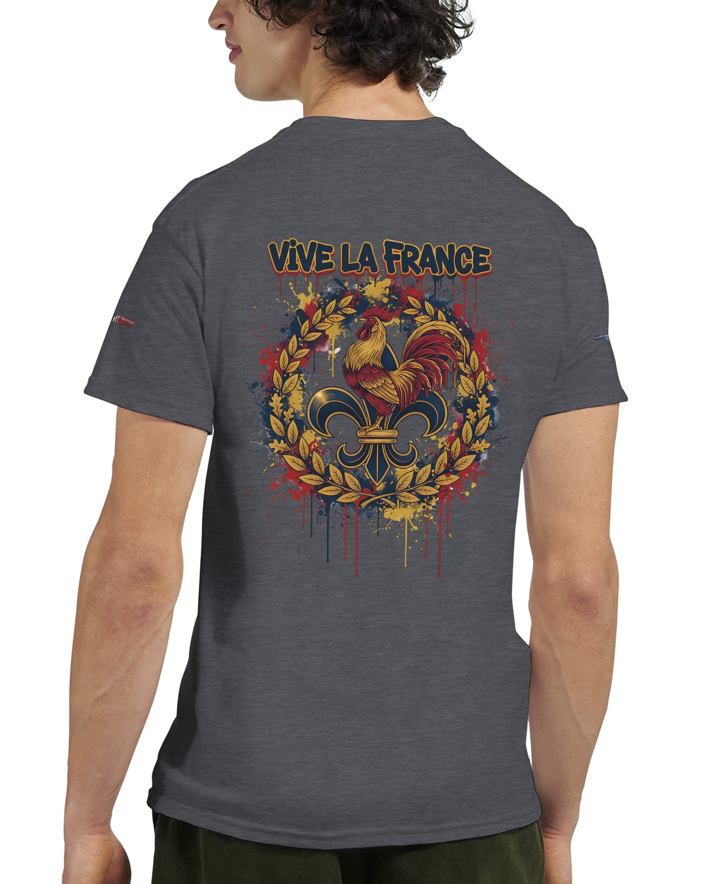 T-Shirt vive la France Herren dick Rundhals | Gildan® 5000