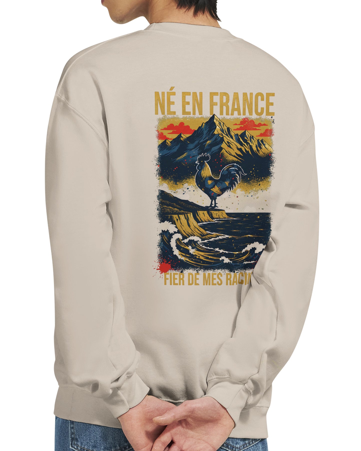Sweat-shirt Homme Né en France - Confort Premium et Coupe Classique
