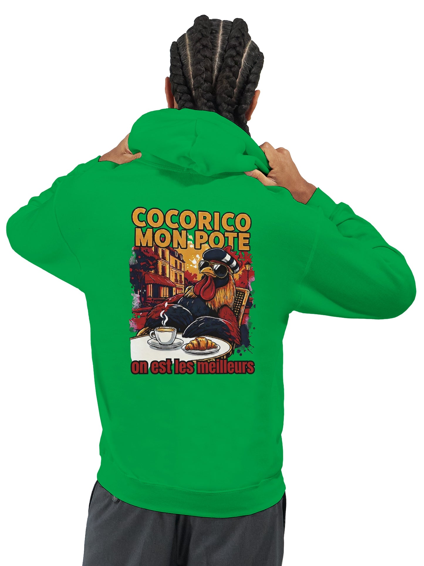 Herren-Kapuzenpullover „Cocorico, wir sind die Besten“ klassisch | Gildan® 18500