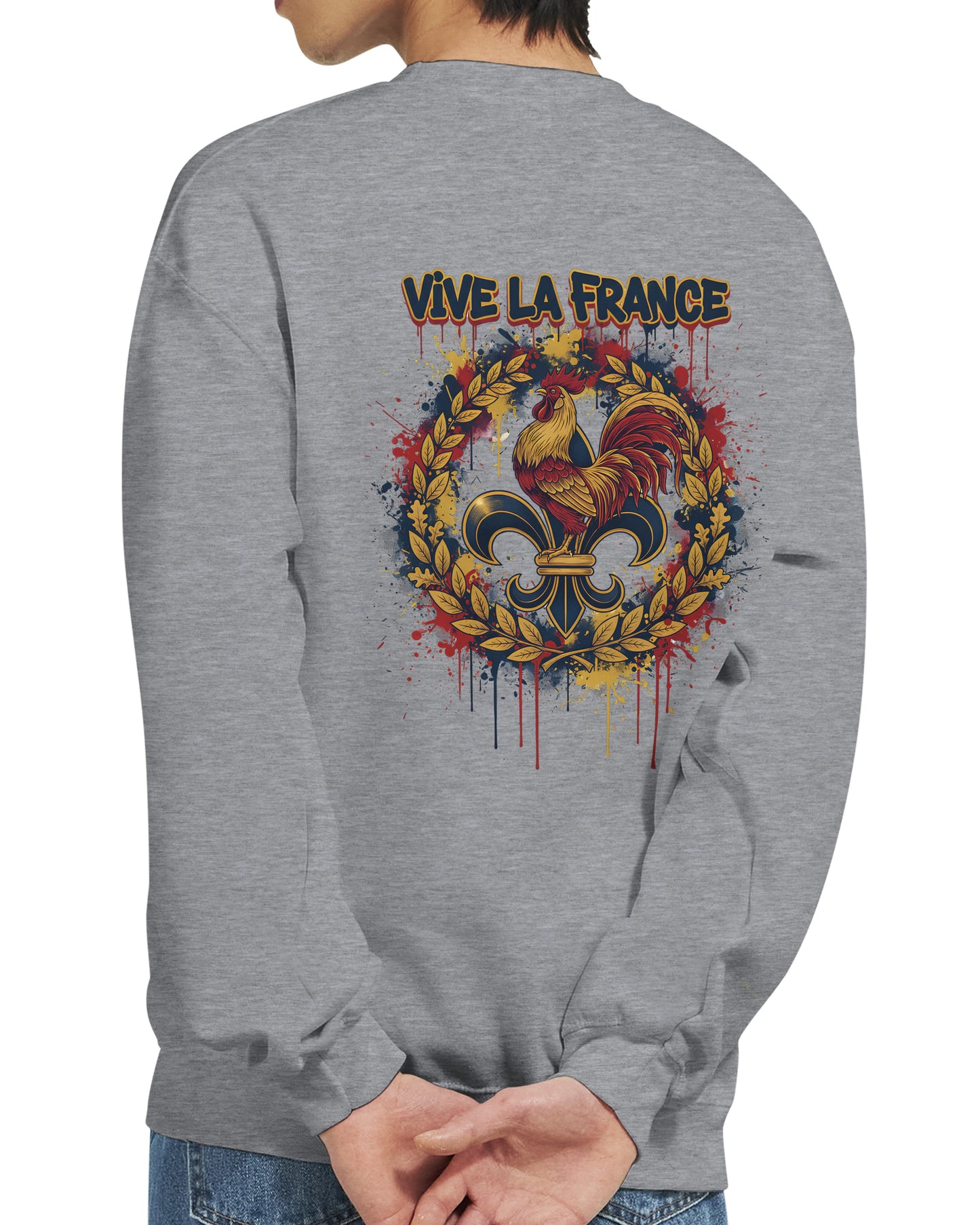Sweat-shirt Vive la France pour Homme – Sweat à Capuche en Coton Premium