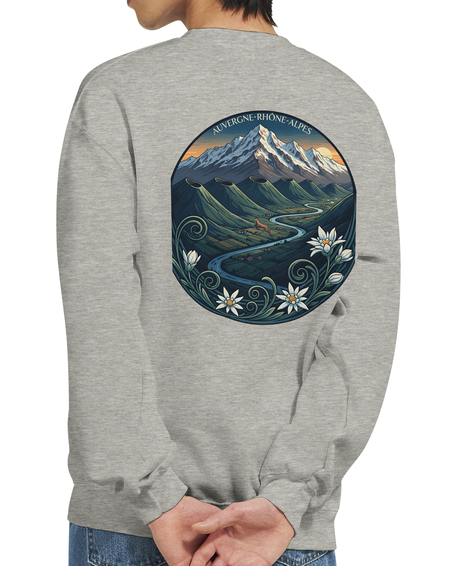 Unisex-Sweatshirt Auvergne-Rhône-Alpes klassisch Rundhals | Gildan® 18000